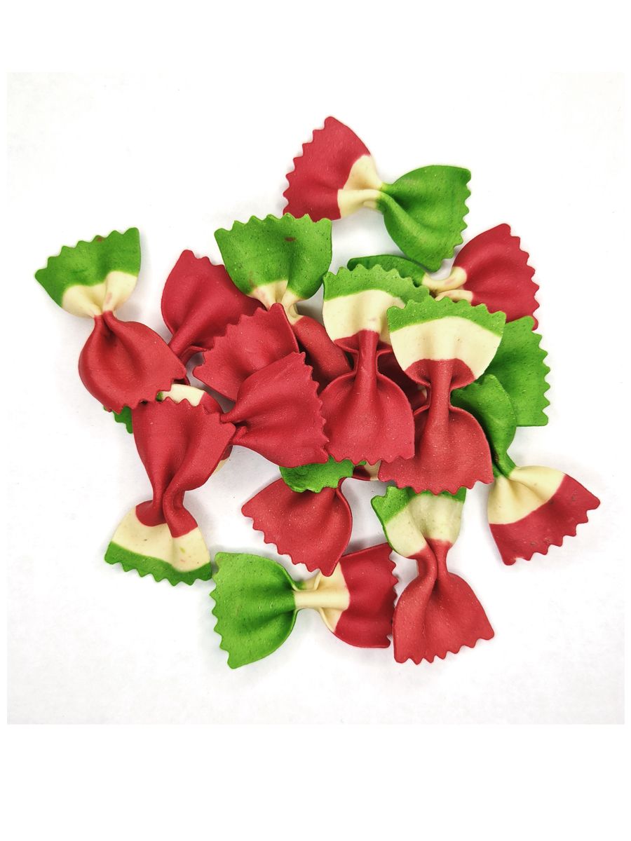 Итальянская паста Farfalle разноцветные макароны бабочки в цветах итальянского флага подарочный набор с ложкой