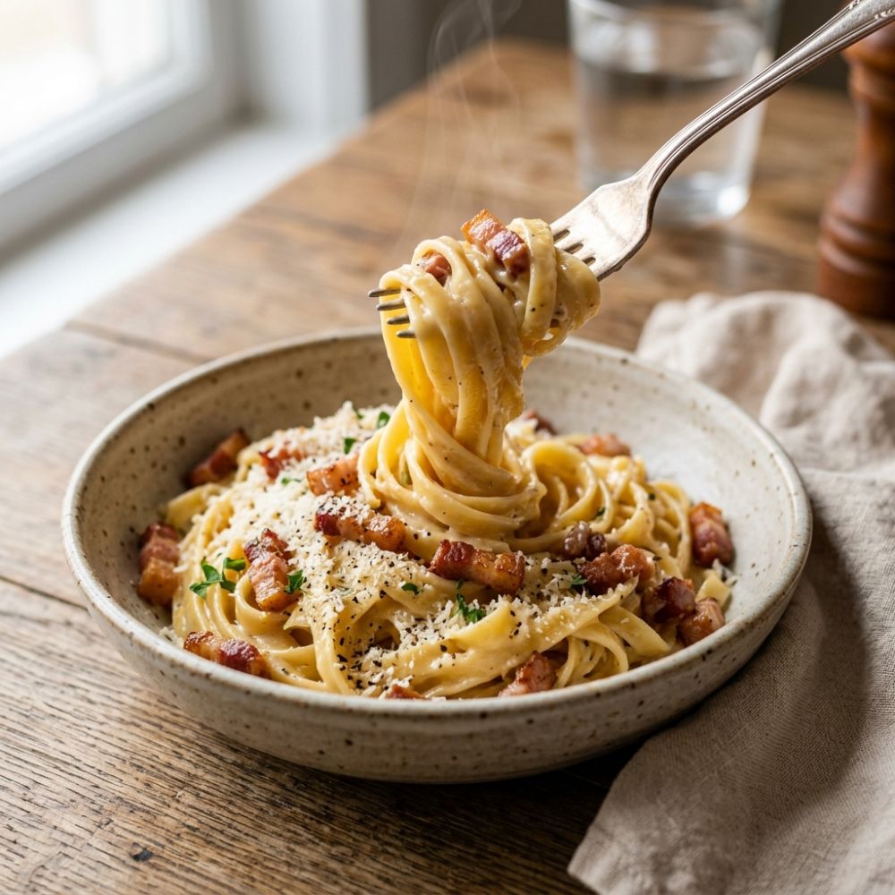 Феттучини карбонара