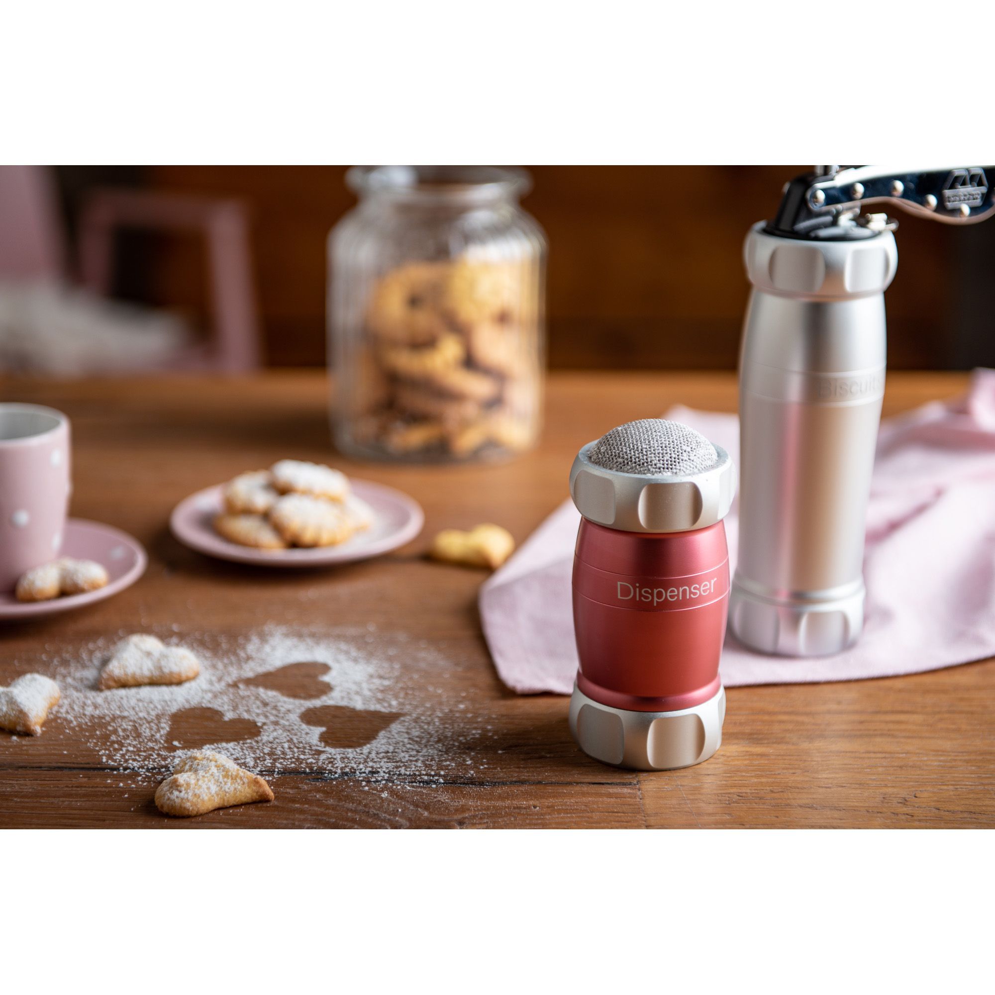 Диспенсер для муки, сахара, какао Marcato нежно розовый