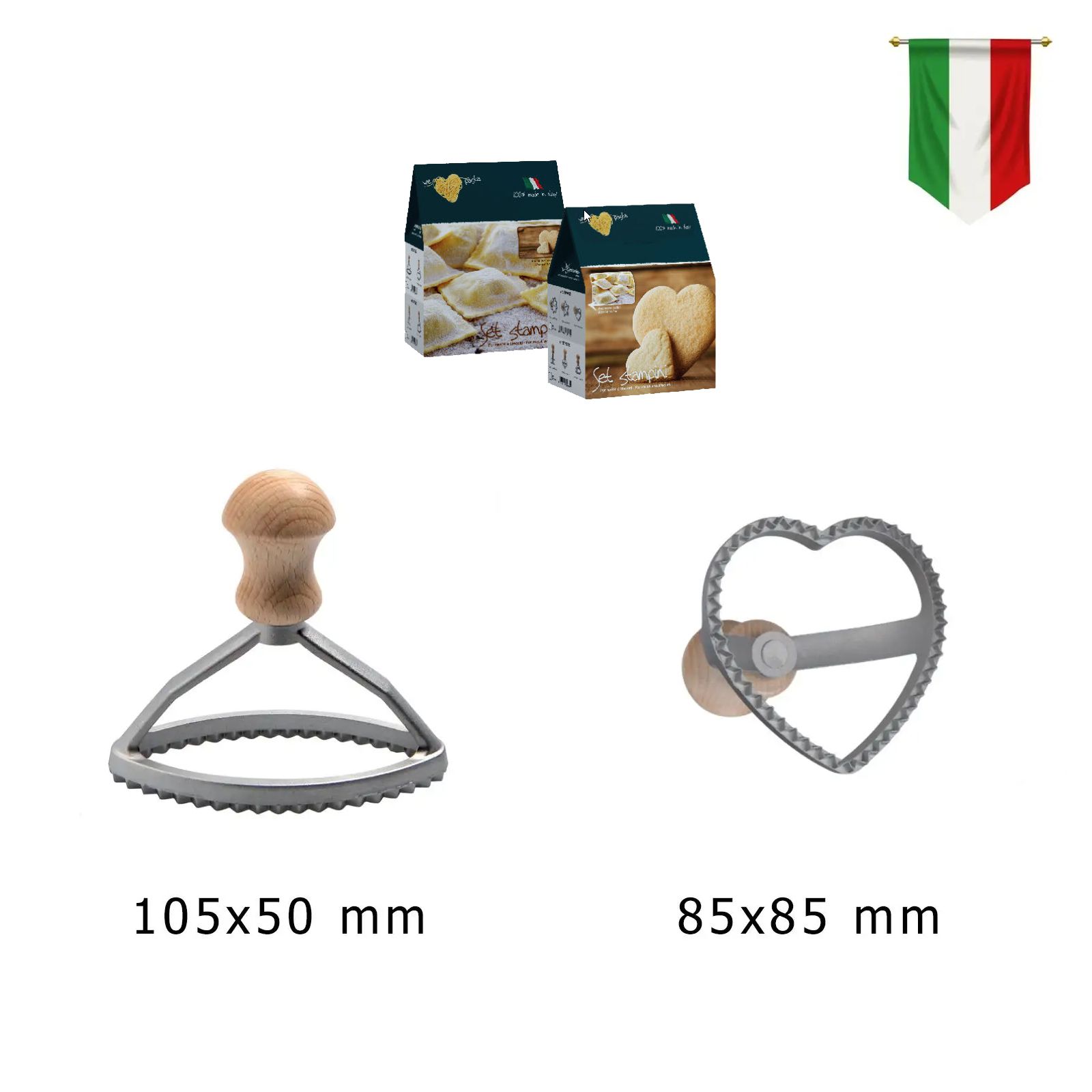 Набор больших штампов для равиоли овал и сердце