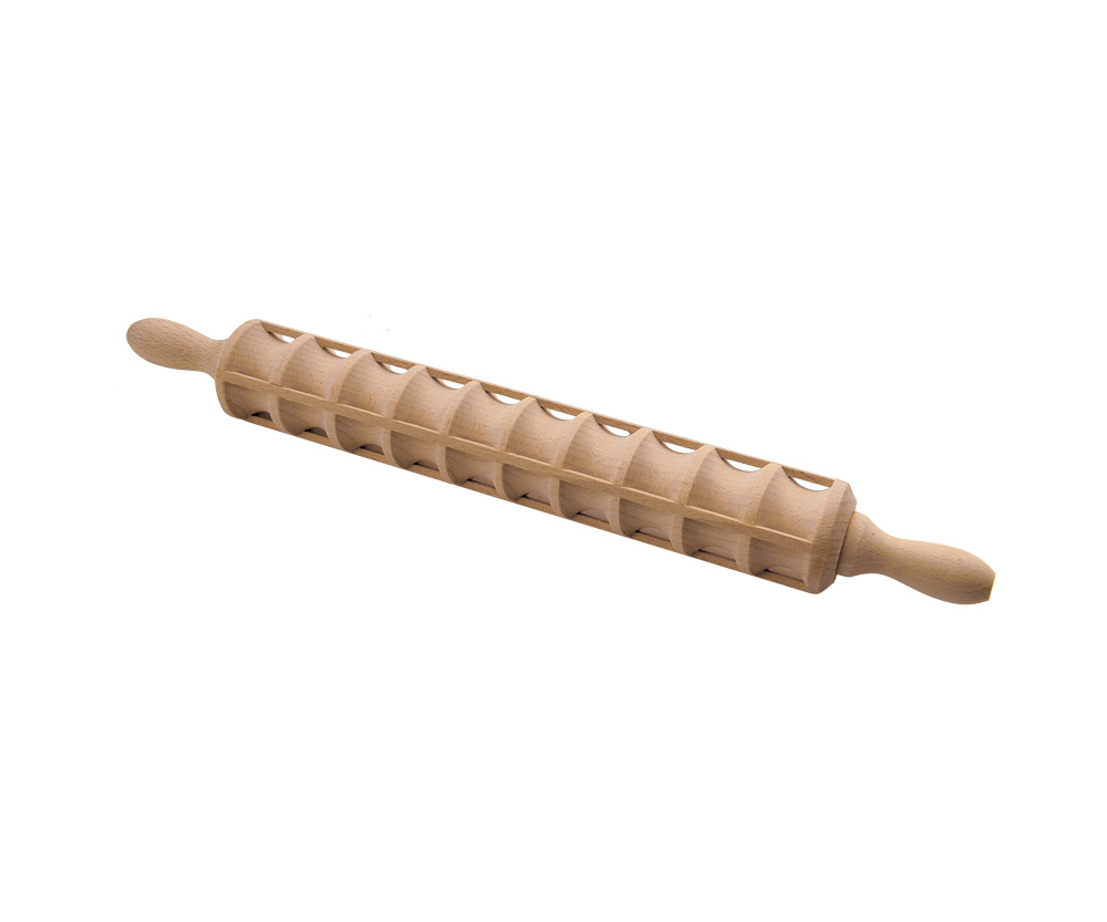 Скалка для равиоли из букового дерева, диаметр 5 см, 60 см - 40 равиоли 42x44 мм.