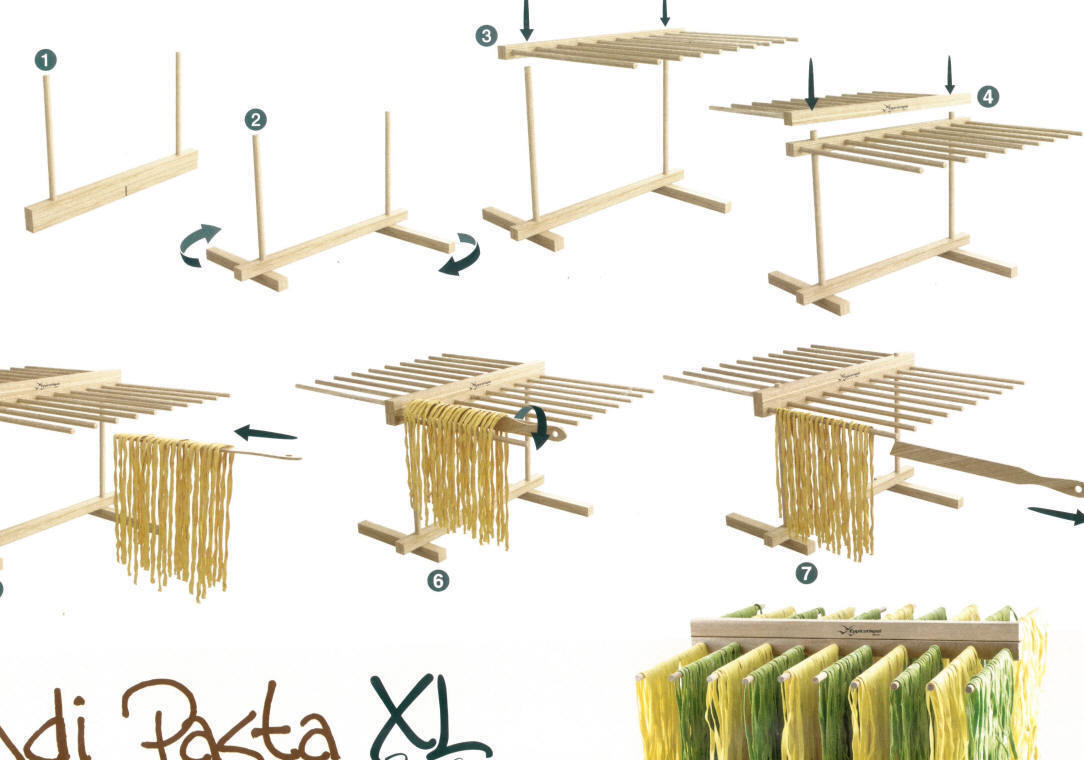 Cушилка складная для пасты из натурального бука Eppicotispai, большая