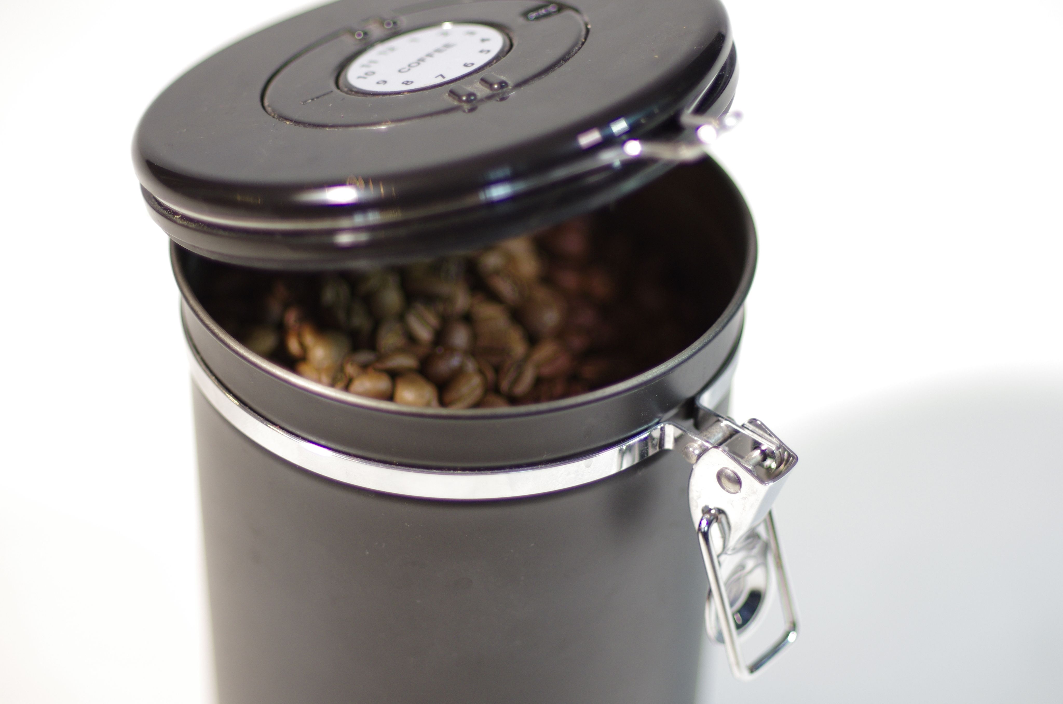 Банка для кофе, чая и сыпучих продуктов с герметичной крышкой и таймером хранения