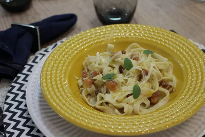 Феттучини карбонара