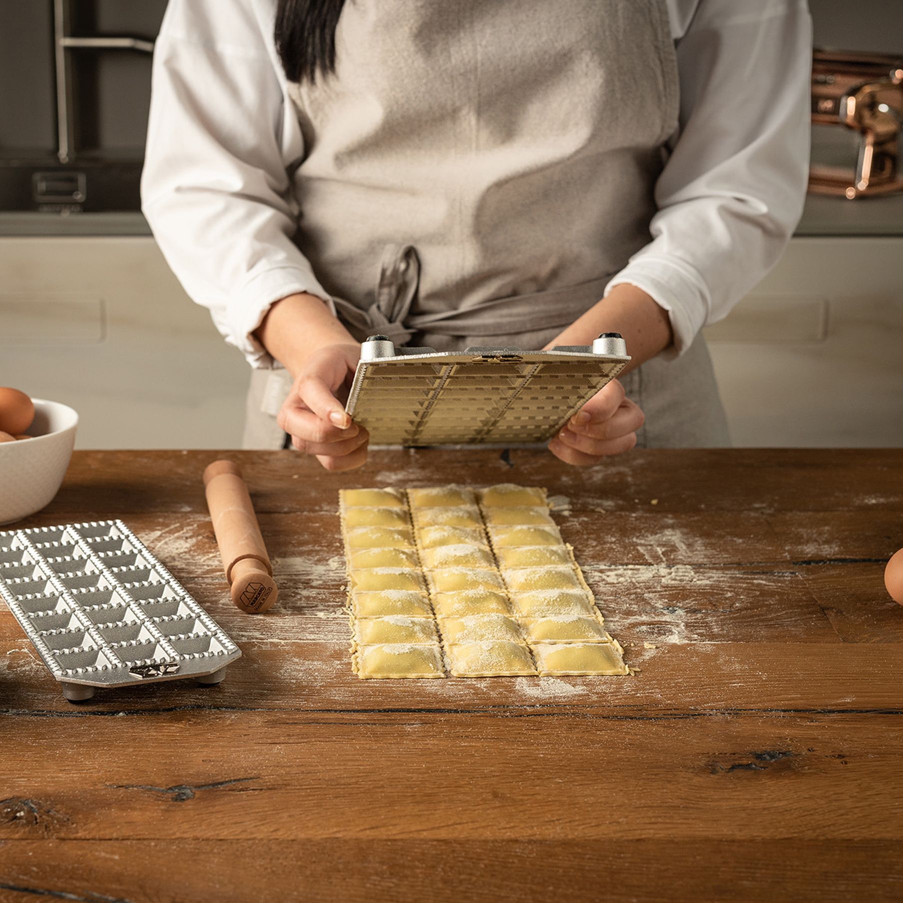 Форма со скалкой для приготовления 24 квадрантых равиоли 5x5 Marcato