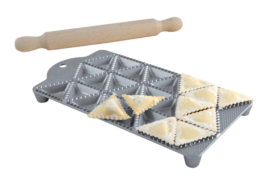 Форма для приготовления 24 треугольных равиоли Eppicotispai 50мм со скалкой