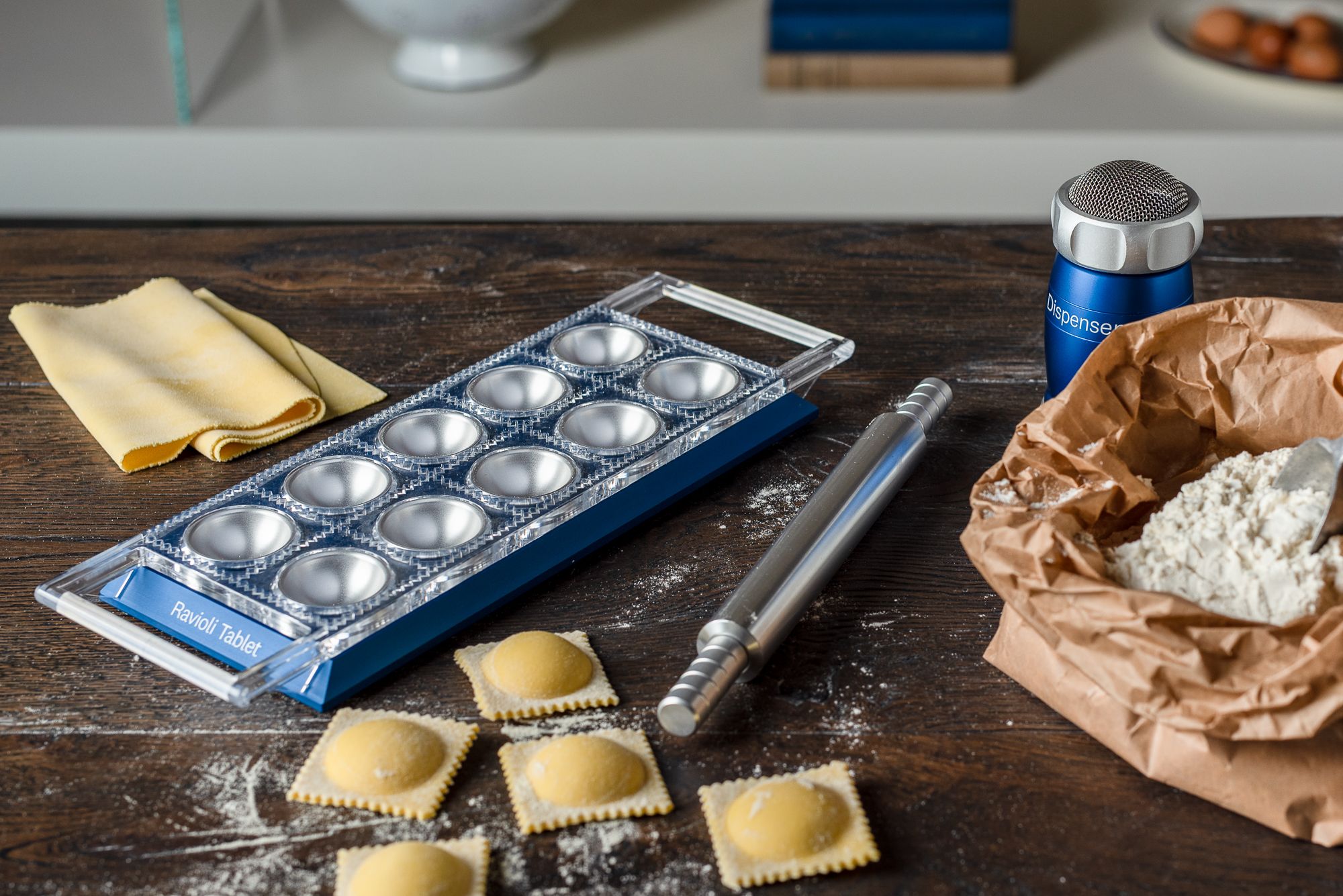 Форма для приготовления 10 квадрантых равиоли Marcato со скалкой