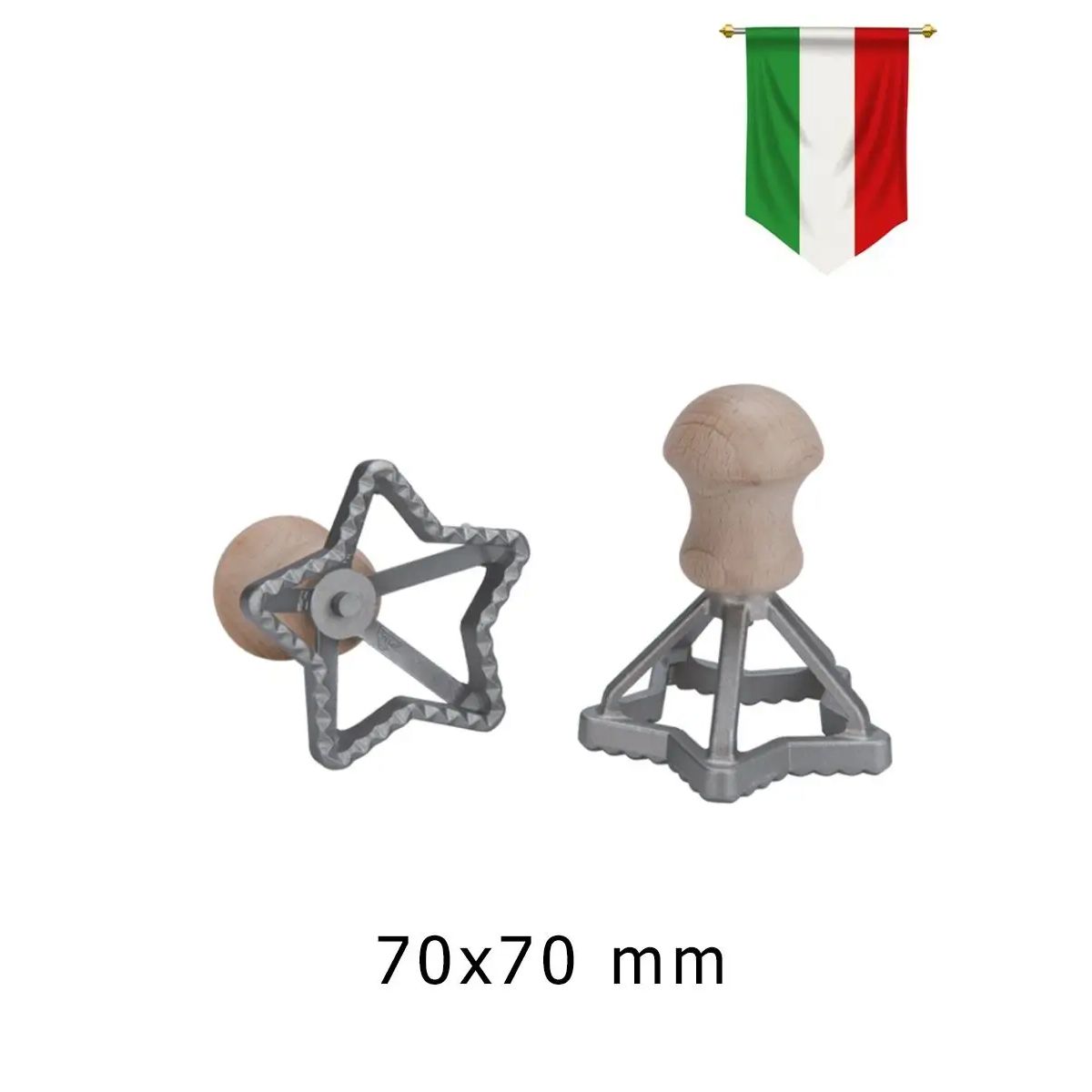 Набор из трёх штампов для равиоли цветок звезда и сердце