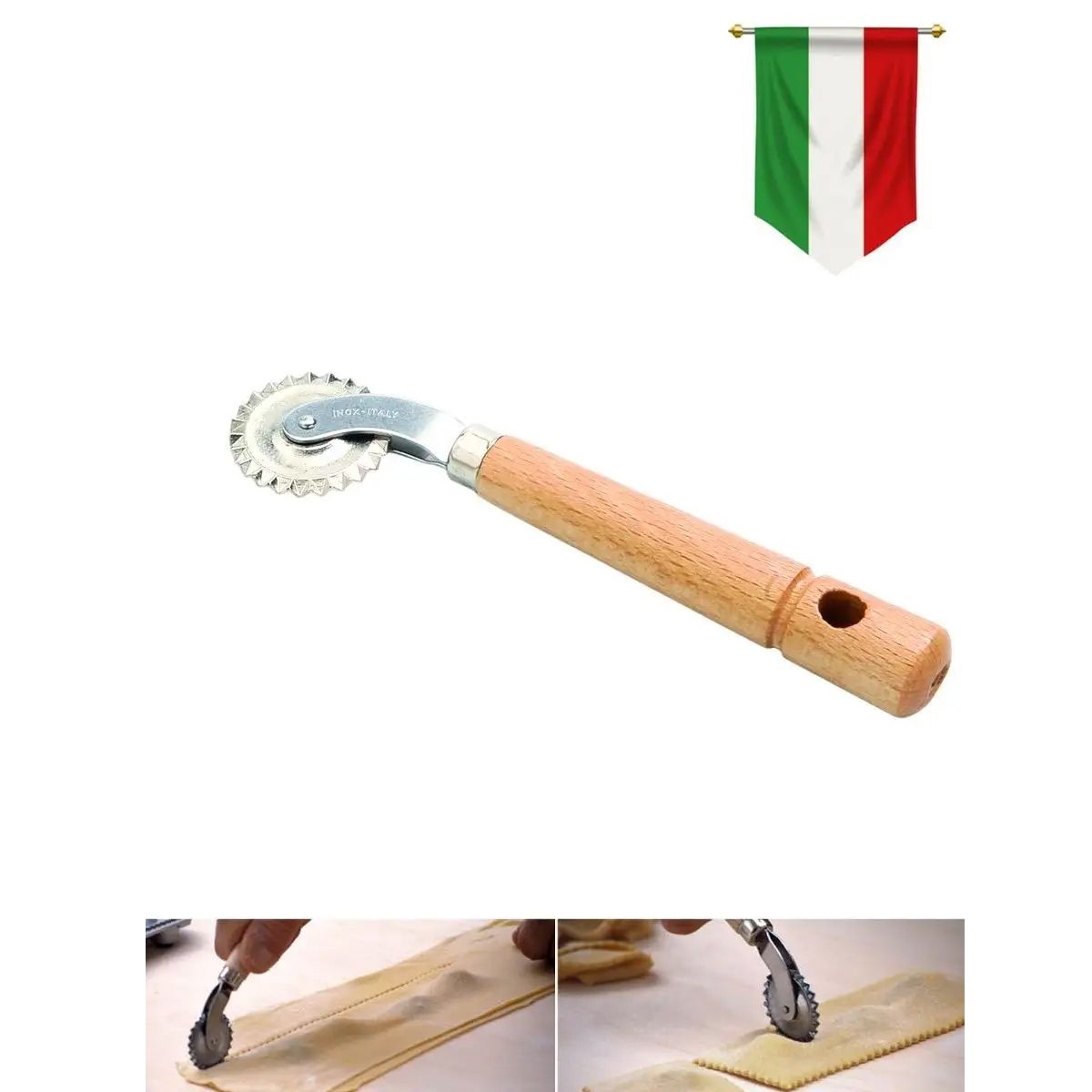 Крутящийся изогнутый итальянский нож для теста